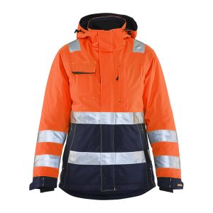 Blåkläder 4872 (1987) dames winterjas High-Vis - oranje/marineblauw, XS