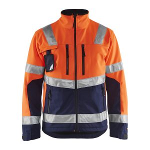 Blåkläder 4900 (2517) softshell jack High-Vis - oranje/marineblauw, S