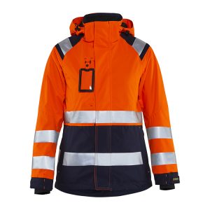 Blåkläder 4904 (1987) dames shell jack High-Vis - oranje/marineblauw, XS
