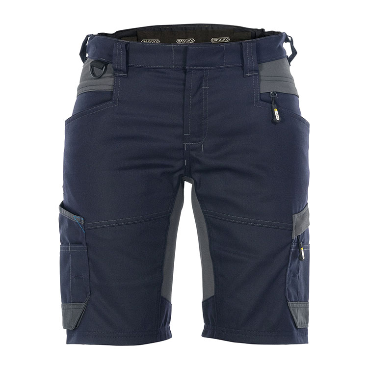 Short Dassy Para Hombre - Tejido Impermeable Con Estiramiento - Color Gris/Negro - Talla 33W - Bolsillos Reforzados