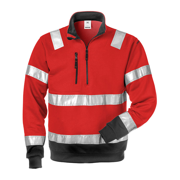 Fristads High-Vis sweatshirt met korte rits 728 SHV