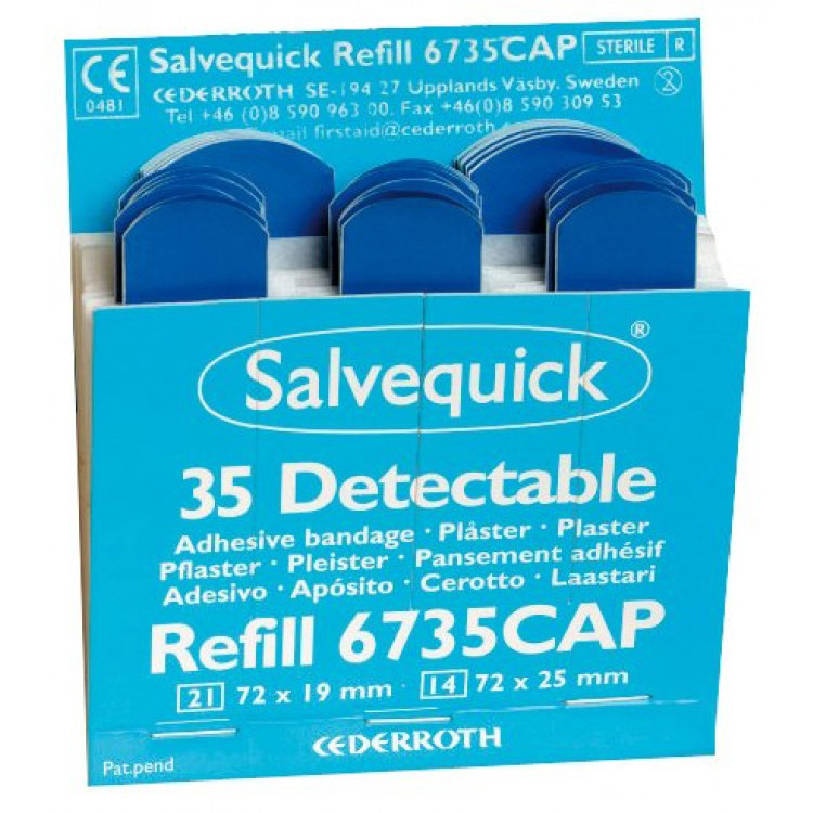 salvequick-blue-detectable-pleisters-6-navullingen-a-35-pleisters-6735cap salvequick-blue-detectable-pleisters-6-navullingen-a-35-pleisters-6735cap